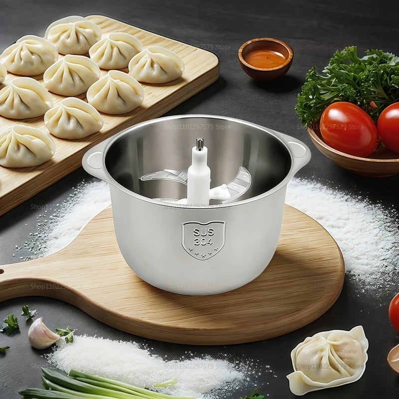 Electric Meat Grinder 5L Food Crusher Stainless Steel Multi Functional Vegetable Slicer Processor Chopper Kitchen Blender