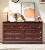 5 Drawer Dresser for Bedroom Farmhouse Cherry Wood Chest of Drawers for Bedroom Dresser, Rustic Wide Drawers Dressers