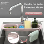 Adjustable Bathroom and Kitchen Tool: Sink Rack, Organizer, Drainer, Storage Basket, Faucet Holder, Telescopic