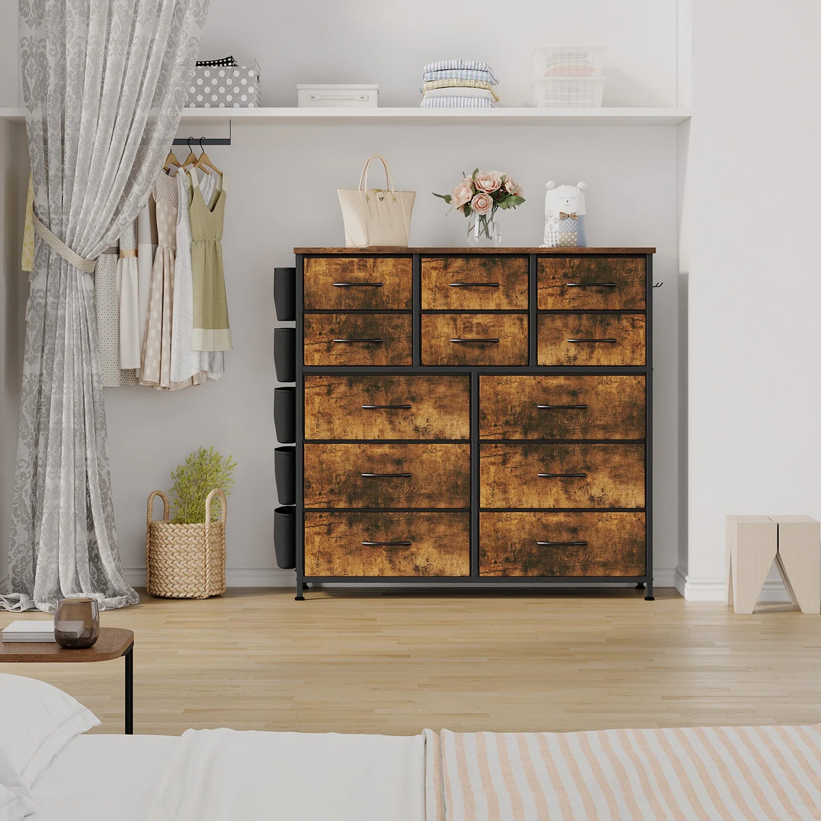 Dresser for Bedroom with 12 Drawer & Chests of Drawers for Hallway, Entryway, Storage Organizer Unit with Fabric Easy Pull Handl