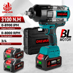 ONEVAN 3100N.M Torque Brushless Electric Impact Wrench Cordless Wrench Screwdriver Socket Power Tools For Makita 18V Battery Pin
