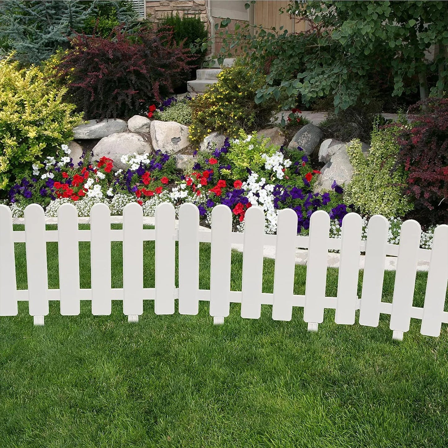 White Plastic Garden Fence Border Decoration Plant Flower Protect For Yard Lawn Edging Flower Bed Christmas Tree Decorative