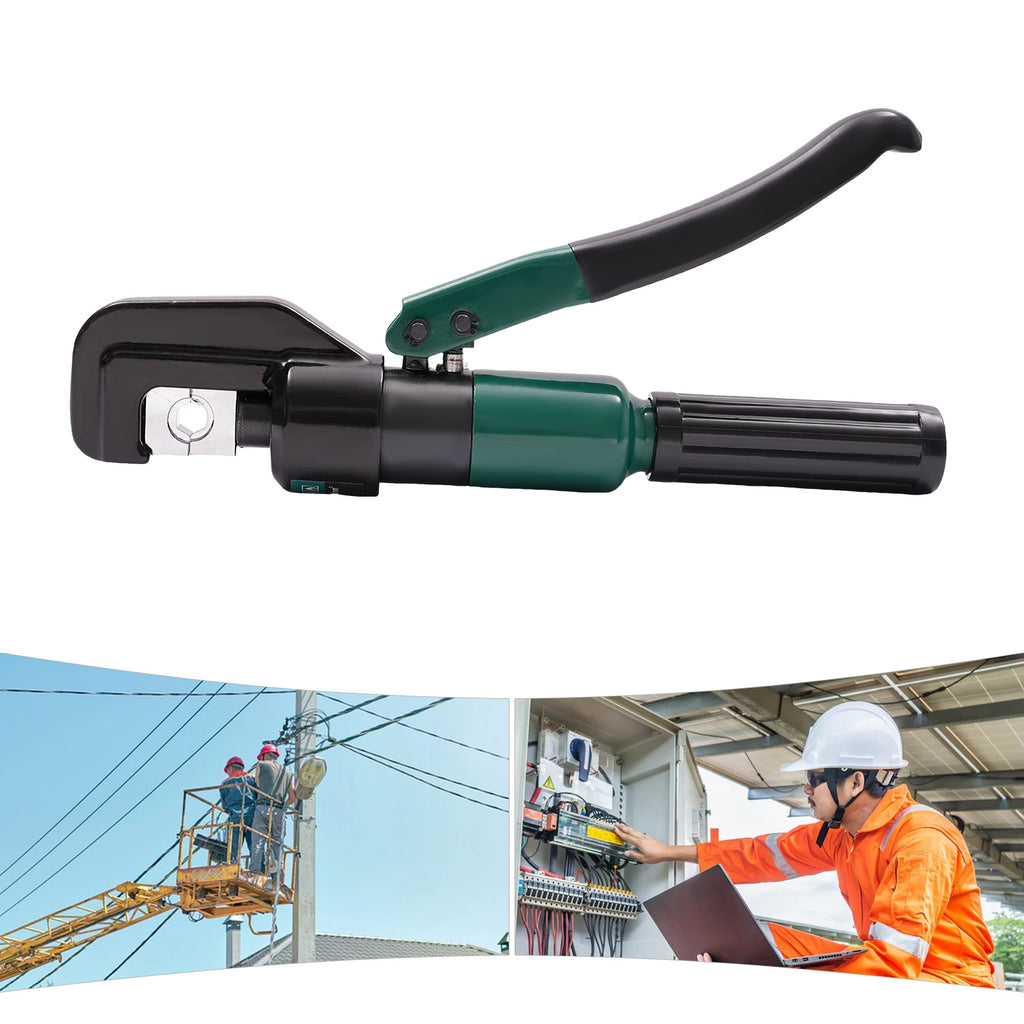 60KN Manual Operated Hydraulic Crimping Tool,YQK-70 Model Hydraulic Tubes Crimper with 8 Pairs of Dies,10mm Stroke,Cu 4-70mm²