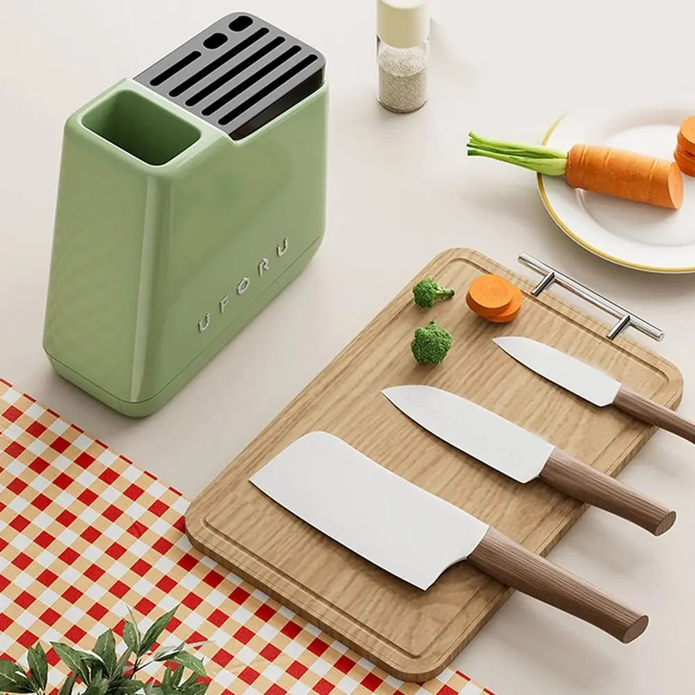 Stable Knives Storage Rack Large Capacity Space Saving Countertop Knives Holder Plastic Anti-slip Cutlery Organizer Kitchenware