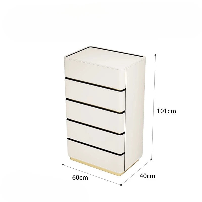 3 4 5 drawers Saddle leather Storage locker household living room drawer cabinet Italian light luxury wood Dressers Furniture
