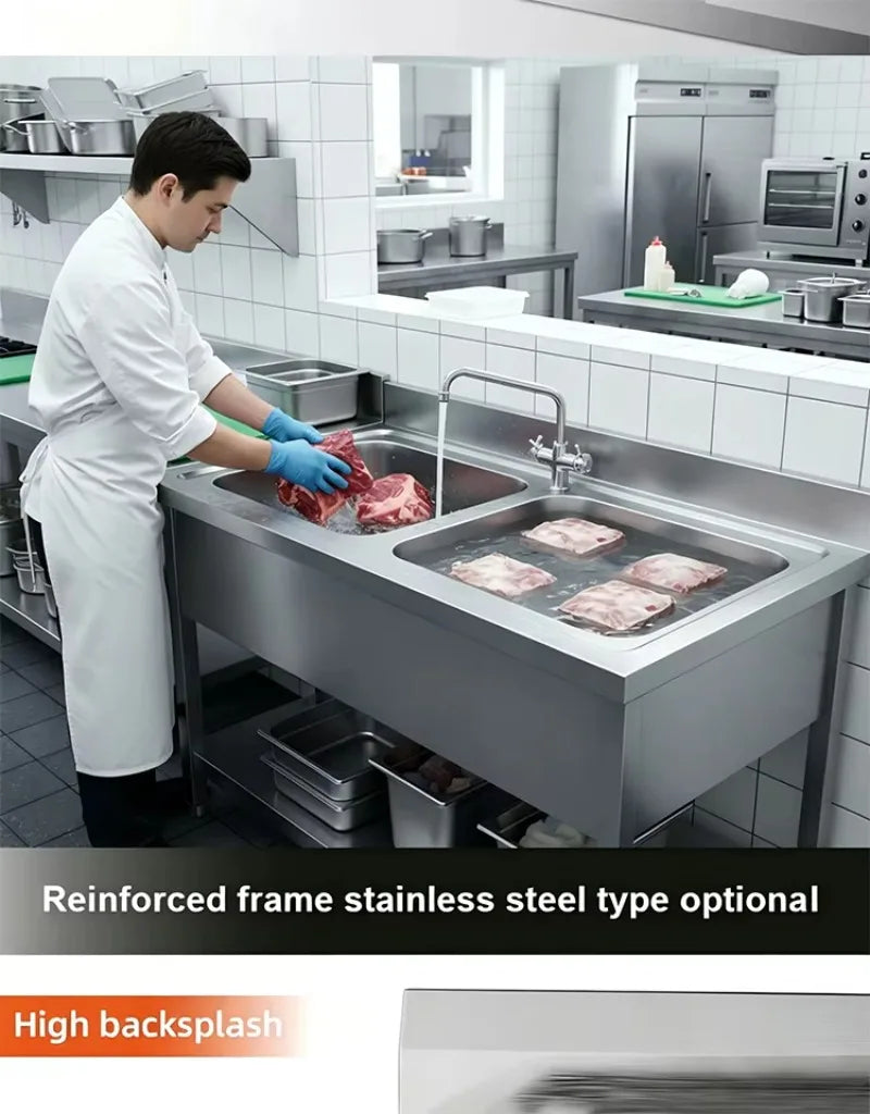 Custom Stainless Steel Kitchen Work Table Commercial Food Prep Table for Restaurant Hotel Kitchen Use