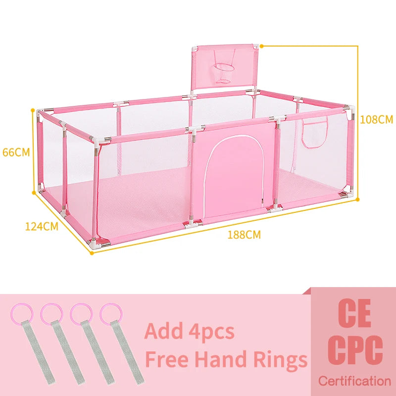 PANGDUBE Baby Playground Playpen for Baby and Toddlers Thicken Steel Pipes & Cloth Baby Fence Play Park Baby Activity Fence