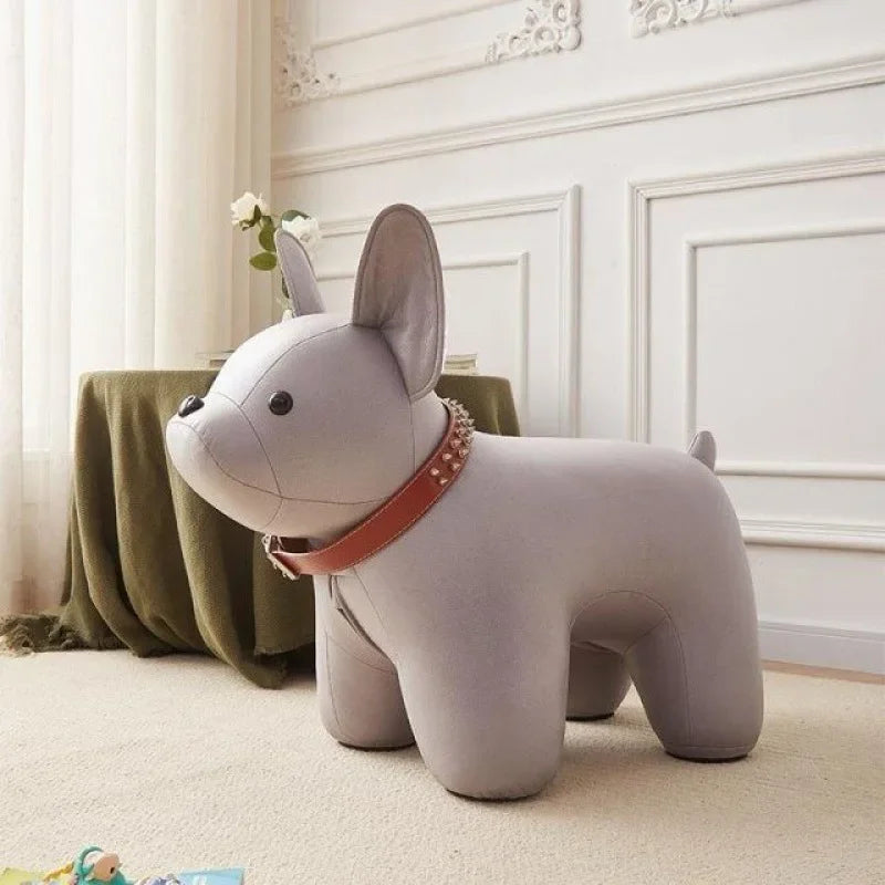 Animal Stool Changing Shoe Stool Cartoon Wood Ottoman Stool, Animal Footstool for Living Rooms Bedroom Home Decor