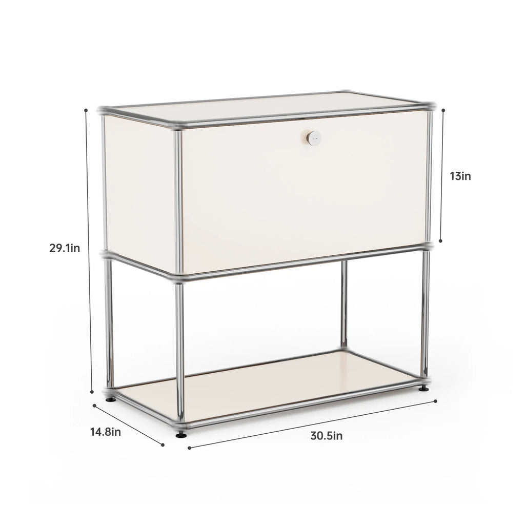 Storage Cabinet Storage Shelf Stainless Steel Metal Board Living Room Cabinet Sideboard Cabinet Modular Furniture-No Keys