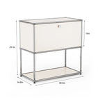 Storage Cabinet Storage Shelf Stainless Steel Metal Board Living Room Cabinet Sideboard Cabinet Modular Furniture-No Keys