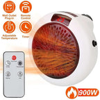 Electric Heater 900W Portable Plug In Wall Heater Room Heating Stove Remote Warmer Machine Home Office Warming Machine