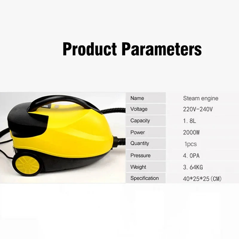 2000W Electric Steam Cleaner 220V Multifunctional High-temperature Sterilization and Disinfection Steam Cleaner for Car & Home