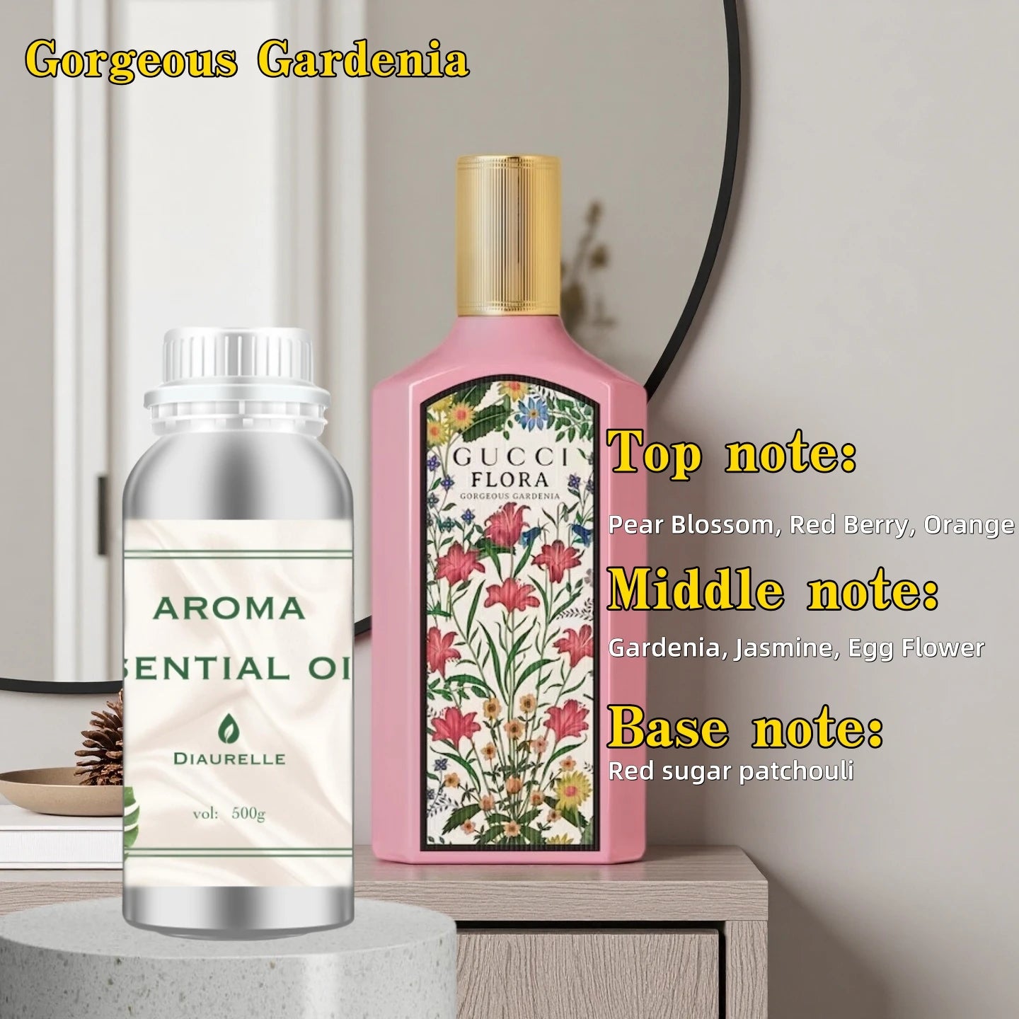 Diaurelle Hotels 500ML Long-Lasting Perfume Oil for Diffuser Hotel Home Air Freshener Strong Refreshing Aroma