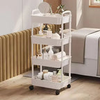 Kitchen Organizer Storage Rack Mobile Snack Toy Trolley Desk Side Book Shelf Rack Wheels