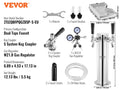 VEVOR Kegerator Tower Kit Single Tap Beer Conversion Kit Stainless Steel Keg Beer Tower Dispenser Dual Gauge W21.8 Regulator