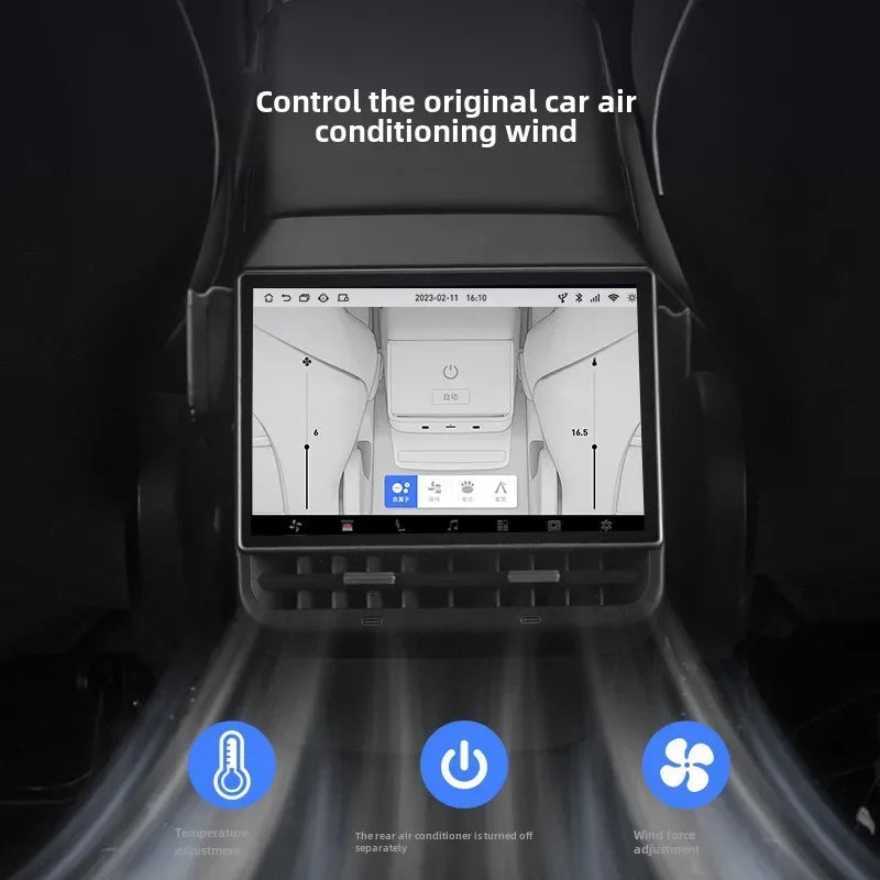 New Style 8.66 Inches Rear Display for Tesla Model Y 3 Android 13 WIFI Entertainment Screen 4G+64G Wireles Carplay Andriod Auto