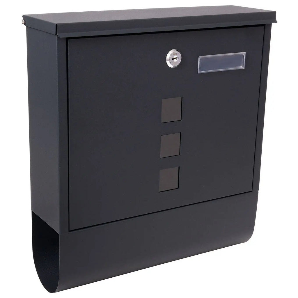 Mail box for newspapers Post Office anthracite newspaper AMSTERDAM address window and viewfinder galvanized steel key