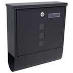 Mail box for newspapers Post Office anthracite newspaper AMSTERDAM address window and viewfinder galvanized steel key