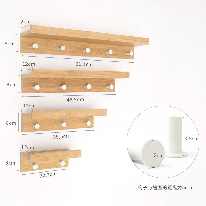Wood Wall Coat Rack Clothes Racks Hanger Display Coat Stand Portable Clothes Hanger Dressing Entrance Hall Furniture for Home