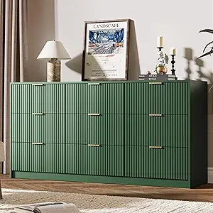 Black Dresser for Bedroom, 9 Drawer Double Dresser, Modern Chest of Drawers for Bedroom, Living Room, Entryway and Closet, 63" L