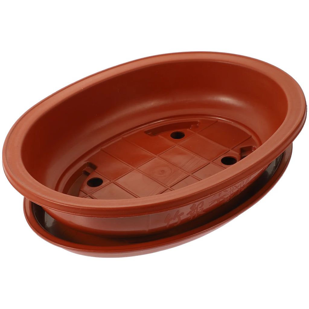 Oval Plastic Flower Pot Breathable Planter With Drainage Holes For Bonsai Indoor Gardening Flower Pots Planters Household
