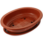 Oval Plastic Flower Pot Breathable Planter With Drainage Holes For Bonsai Indoor Gardening Flower Pots Planters Household