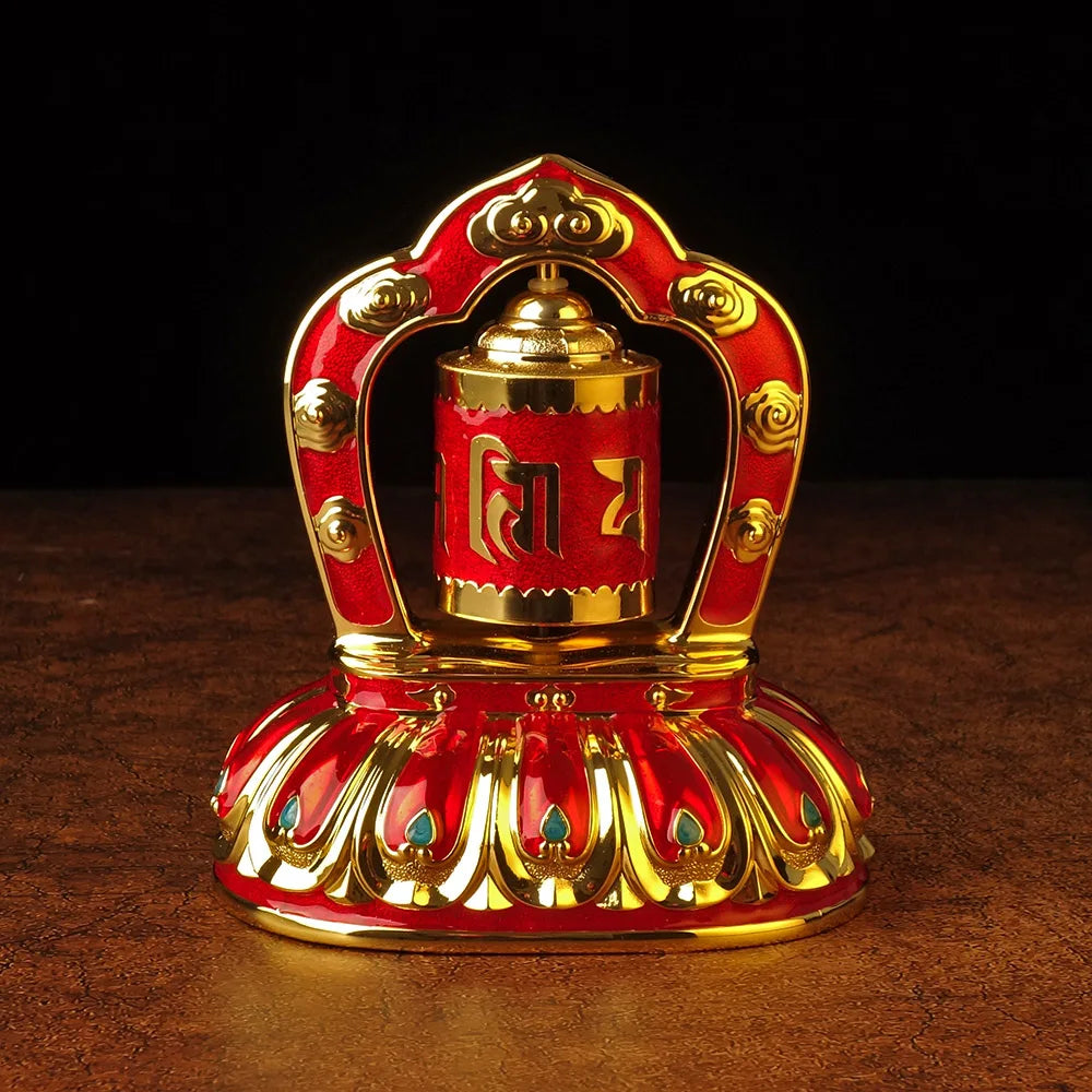 Tibetan Solar Scripture Prayer Wheel Home Decoration Silent Metal Model Sunshine Garden Auspicious Ornaments Business Gift