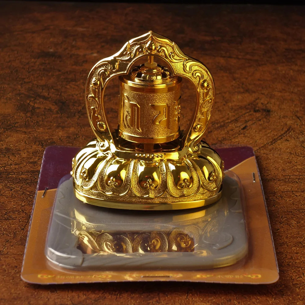 Tibetan Solar Scripture Prayer Wheel Home Decoration Silent Metal Model Sunshine Garden Auspicious Ornaments Business Gift