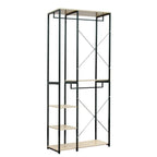 1PC Wood Steel Coat Rack Floor Standing Clothes Hanging Storage Shelf Clothes Hanger Racks Shoe Rack Living Room Bedroom