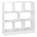 WOLTU White Bookcase Room Divider Standing Storage Filing Shelf with 8 Compartments for Living Room Children's Room Office Home