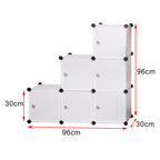 WOLTU DIY Wardrobe Plastic Storage Shelf 6 Compartments Bookcase with Door Storage Box Organizer Closet Cabinet for Bedroom