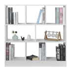 WOLTU White Bookcase Room Divider Standing Storage Filing Shelf with 8 Compartments for Living Room Children's Room Office Home