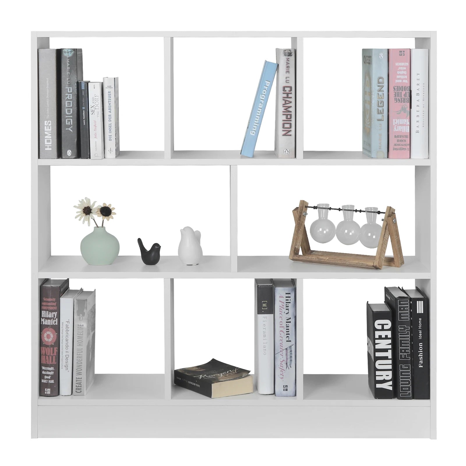 WOLTU White Bookcase Room Divider Standing Storage Filing Shelf with 8 Compartments for Living Room Children's Room Office Home