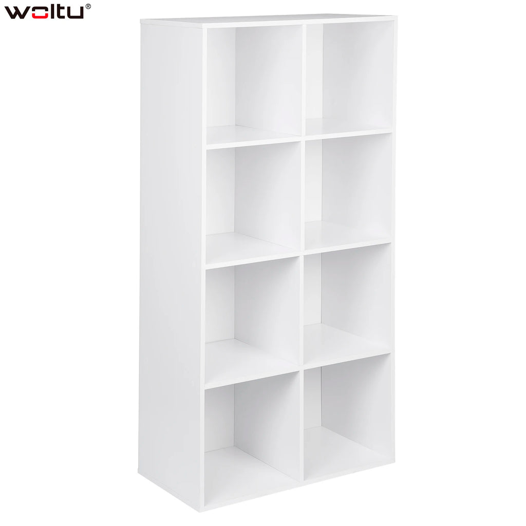 WOLTU 1PC Book Shelf 8 Storage Cubes Unit Freestanding Bookcases Organizer for Living Room Bedroom Office Home Furniture