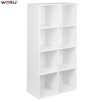 WOLTU 1PC Book Shelf 8 Storage Cubes Unit Freestanding Bookcases Organizer for Living Room Bedroom Office Home Furniture