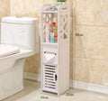 Shelf for Bathroom Floor, Shelf Storage Cabinet with Door for Sponge Brush Toilet Paper Shampoo, Home Cabinet, Sink, Shower, Corner Wpc