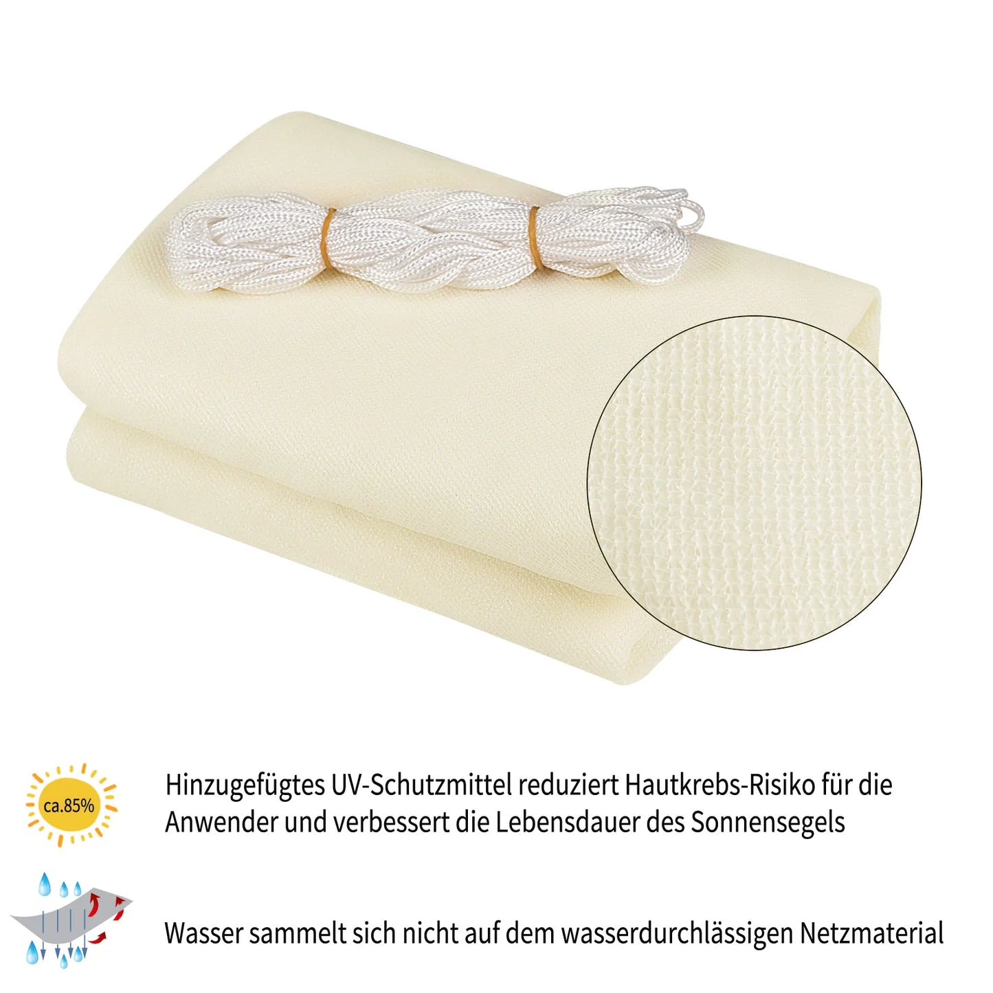 Triangle Awning Shade Sail  UV Protection Breathable Sun Wind Protection HDPE  for Canopy Garden Patio Camping Pool Outdoor