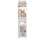Shelf for Bathroom Floor, Shelf Storage Cabinet with Door for Sponge Brush Toilet Paper Shampoo, Home Cabinet, Sink, Shower, Corner Wpc