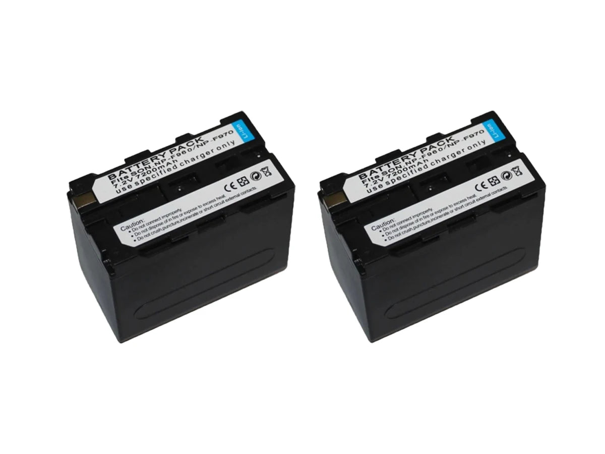 2 Battery Np-f960/Np-f970 For Camera Led Illuminator + Dual Charger