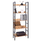 WOLTU 5-tier Wooden Bookcase Upright Shelving Unit Bookshelf Shoe Rack Bathroom Cupboard Flower Stairs Storage Organizer Display
