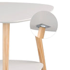 1PC White 50x40x55cm Side Table with 2 Storages Bedside Table Cabinet Wooden Legs MDF Coffee Table for Living Room Bedroom
