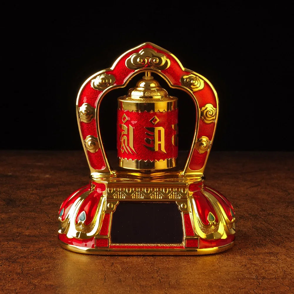Tibetan Solar Scripture Prayer Wheel Home Decoration Silent Metal Model Sunshine Garden Auspicious Ornaments Business Gift