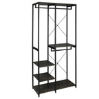 1PC Wood Steel Coat Rack Floor Standing Clothes Hanging Storage Shelf Clothes Hanger Racks Shoe Rack Living Room Bedroom