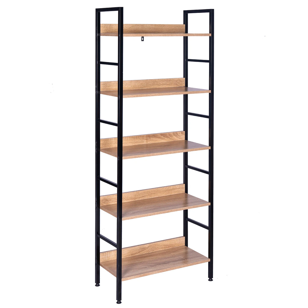 WOLTU 5-tier Wooden Bookcase Upright Shelving Unit Bookshelf Shoe Rack Bathroom Cupboard Flower Stairs Storage Organizer Display