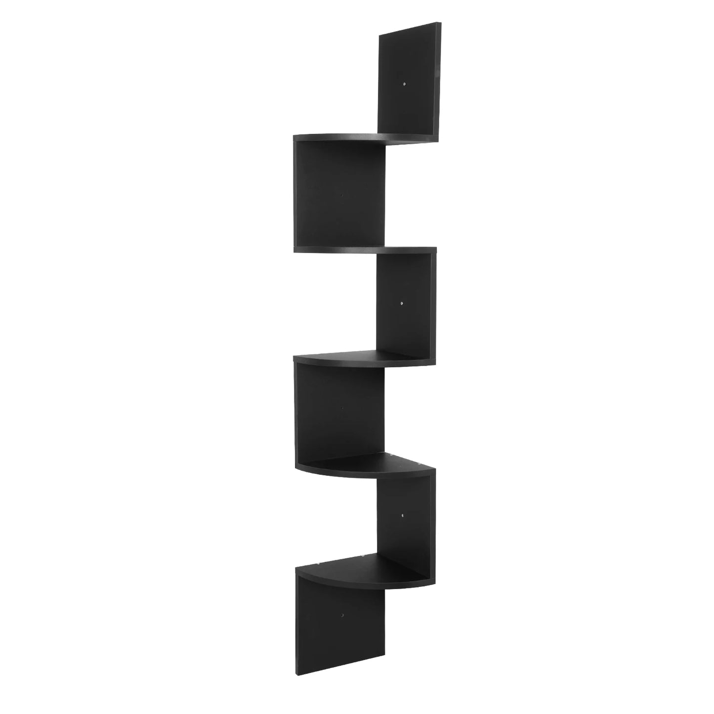 1PC White Black 5 Tiers Zigzag Style Decorative Wall Shelf Corner CD DVD Shelf for Home Organization Decoration Ornament