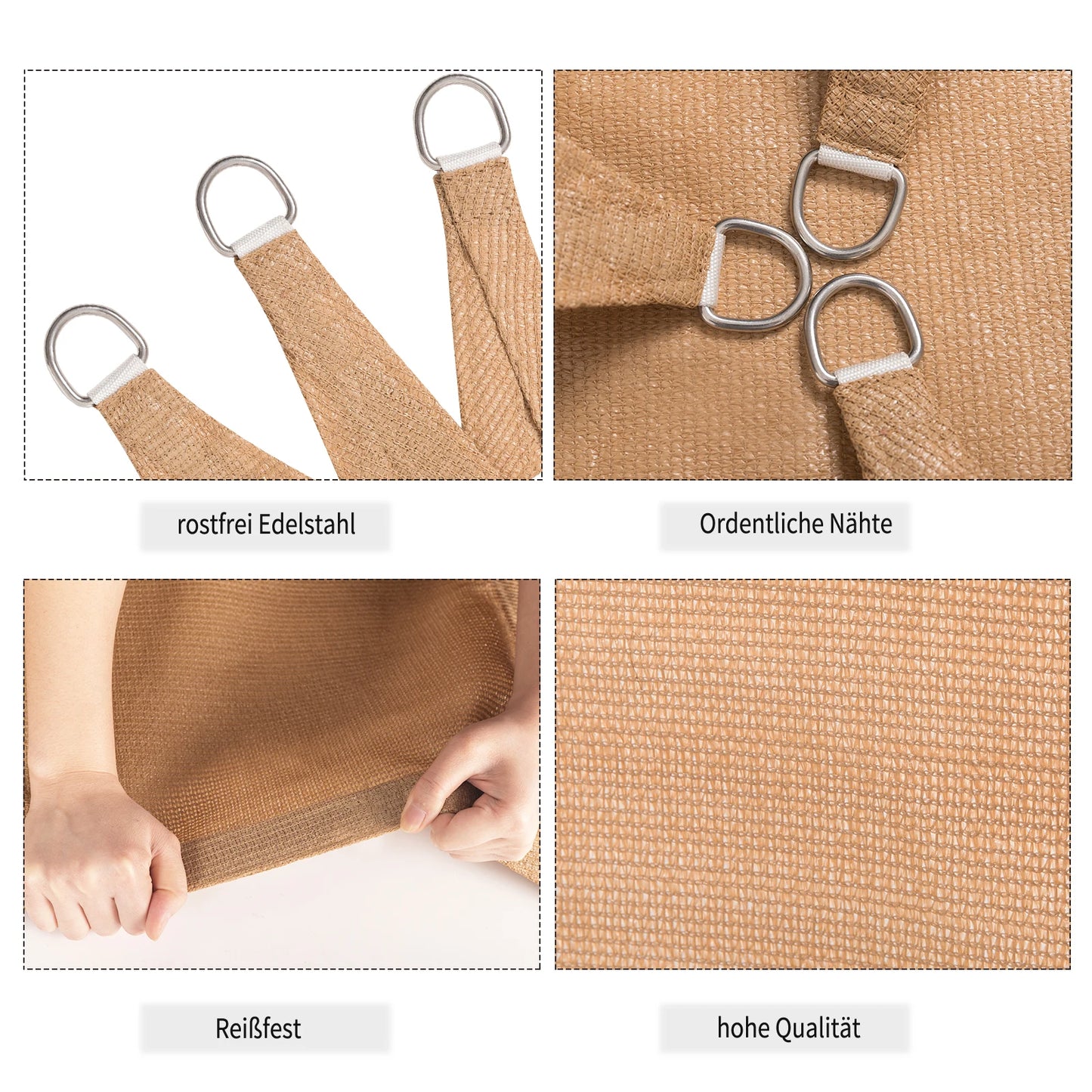 Triangle Awning Shade Sail  UV Protection Breathable Sun Wind Protection HDPE  for Canopy Garden Patio Camping Pool Outdoor