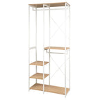 1PC Wood Steel Coat Rack Floor Standing Clothes Hanging Storage Shelf Clothes Hanger Racks Shoe Rack Living Room Bedroom