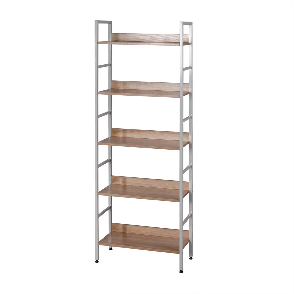 WOLTU 5-tier Wooden Bookcase Upright Shelving Unit Bookshelf Shoe Rack Bathroom Cupboard Flower Stairs Storage Organizer Display