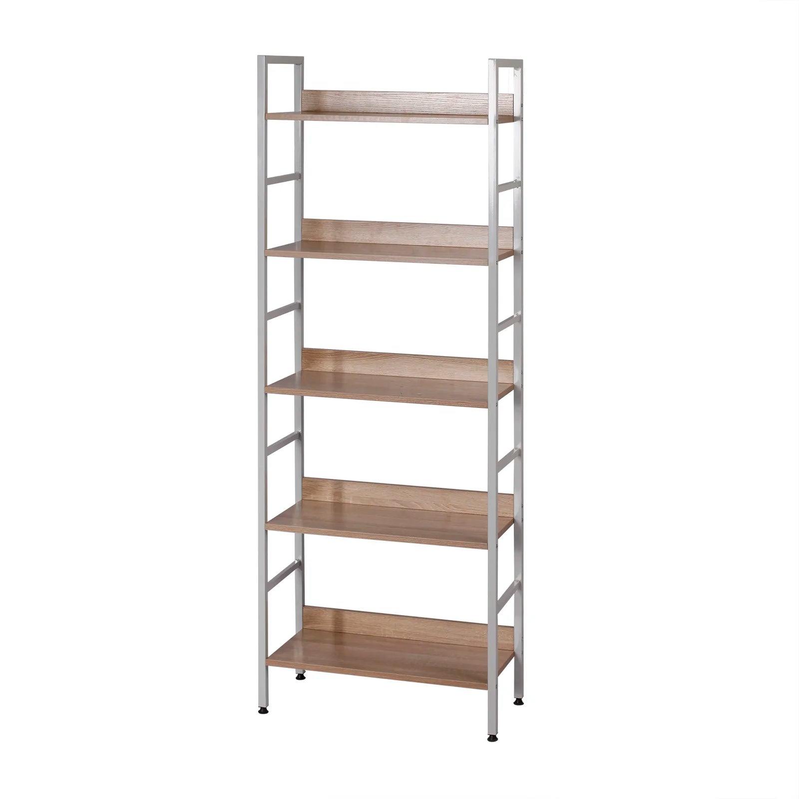 WOLTU 5-tier Wooden Bookcase Upright Shelving Unit Bookshelf Shoe Rack Bathroom Cupboard Flower Stairs Storage Organizer Display