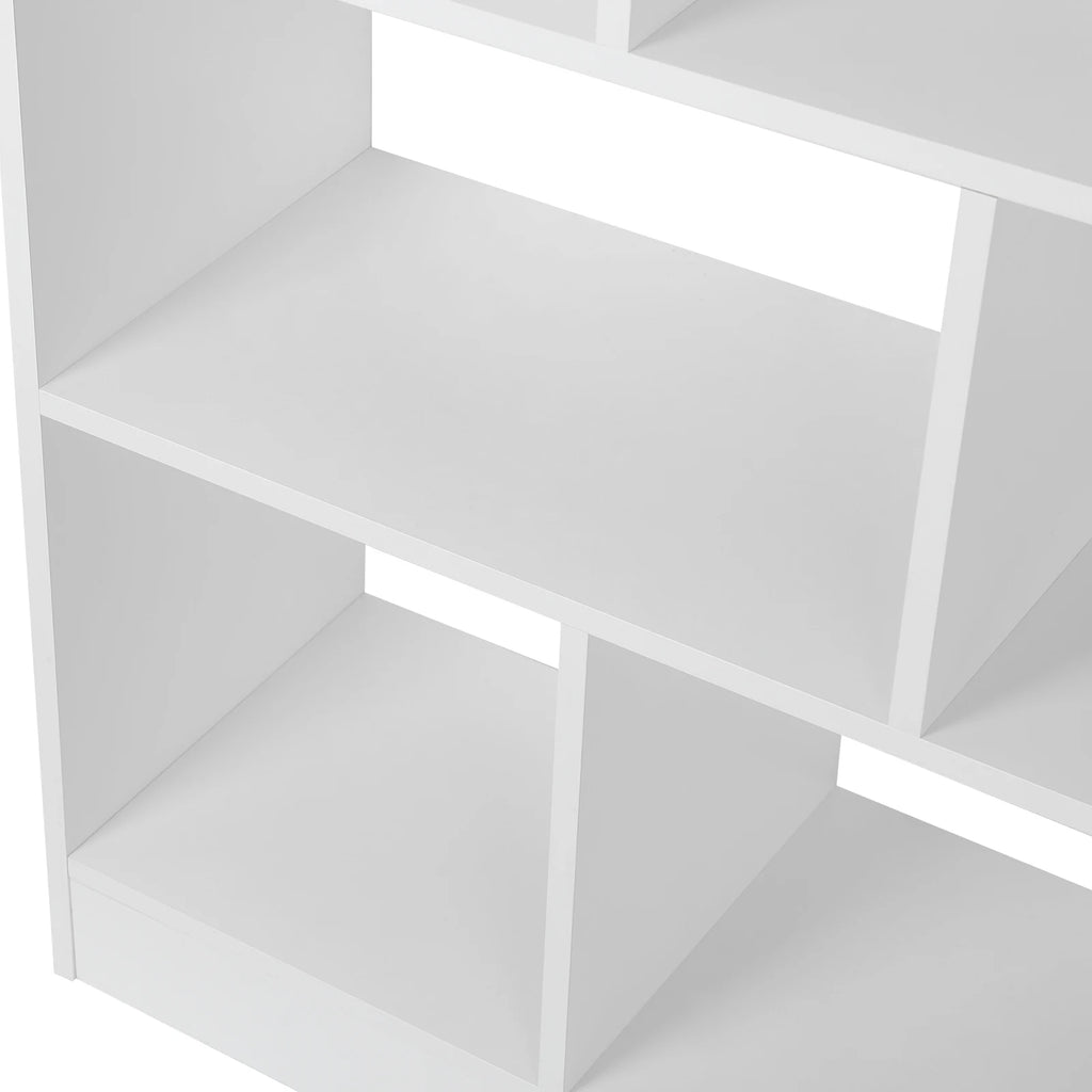 WOLTU White Bookcase Room Divider Standing Storage Filing Shelf with 8 Compartments for Living Room Children's Room Office Home
